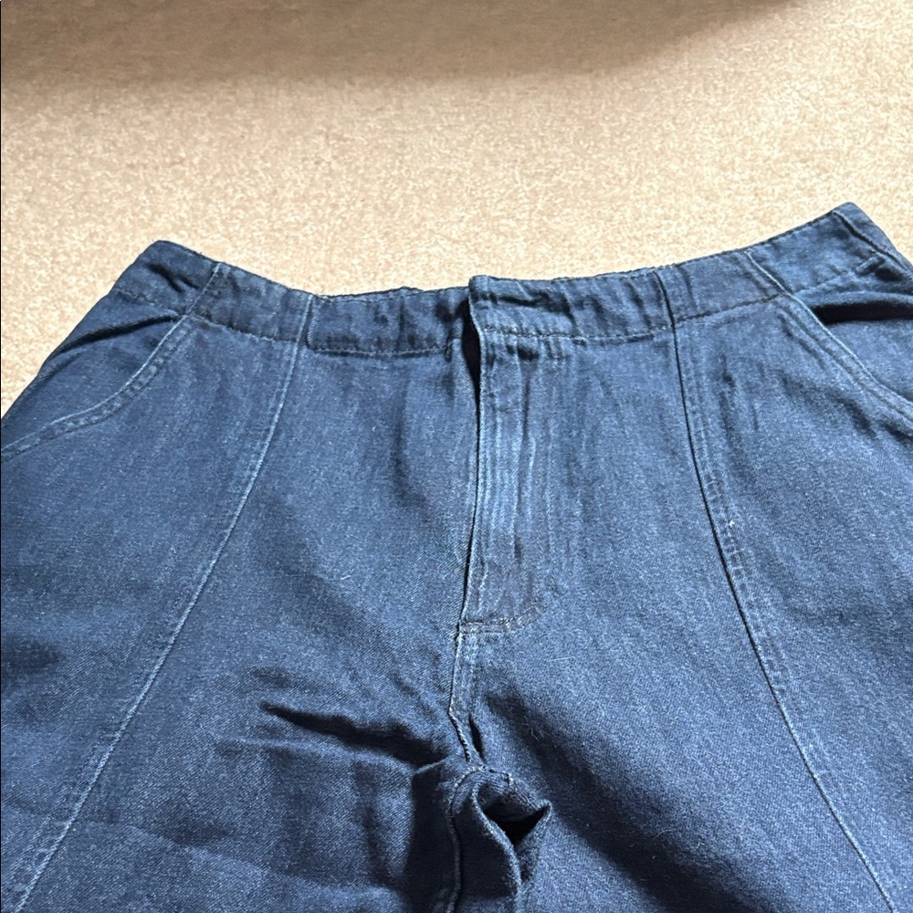 Zara Women’s high waist wide leg dark denim